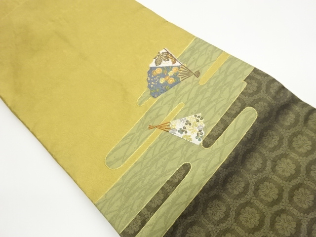 JAPANESE NAGOYA OBI / WOVEN FLORAL PLANTS
